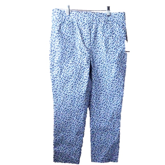 Jules & Leopold Floral Soft Stretch Cropped High Waist Pull On Slim Capri Pants - Picture 1 of 9